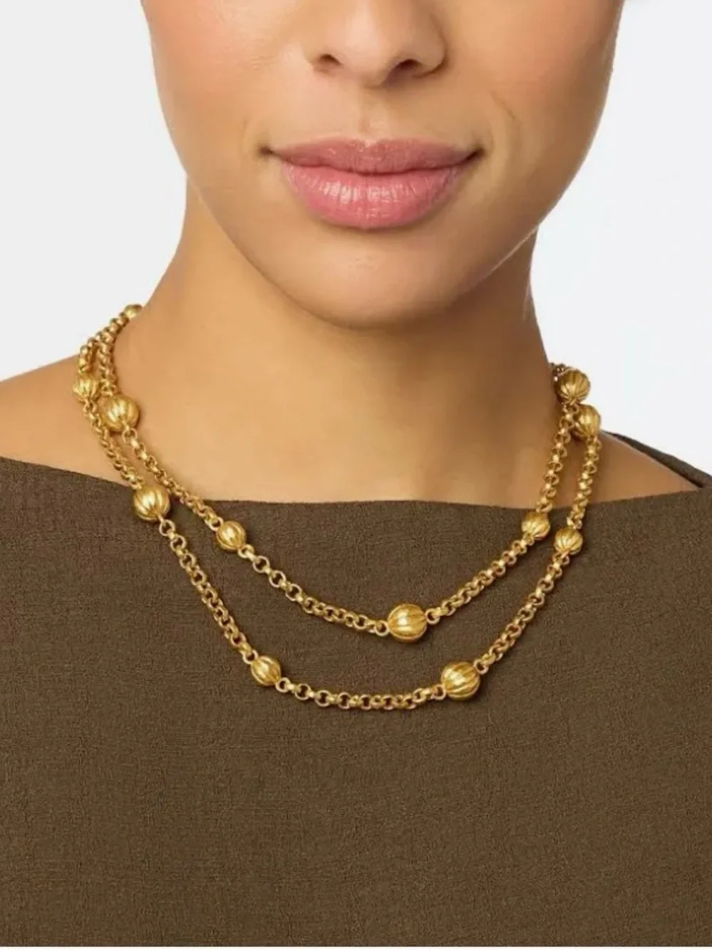 Julie Vos Gold Beaded Cirque Station Necklace - Picture 2 of 6